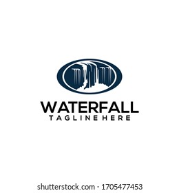 Waterfall Logo Design Vector Template