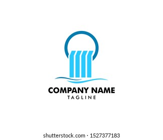 Waterfall Logo Icon Vector Illustration