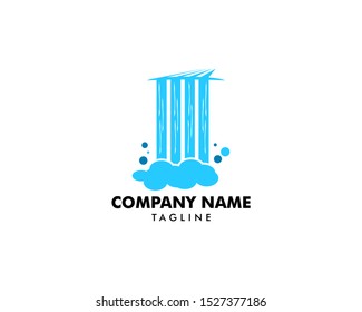 Waterfall logo icon vector illustration