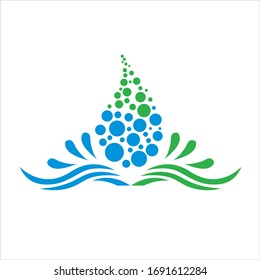 Waterfall Logo Icon Vector Illustration-