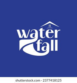 Waterfall logo icon vector illustration