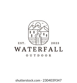 Wasserfall Logo Vektorsymbol Illustration hipster vintage Retro.