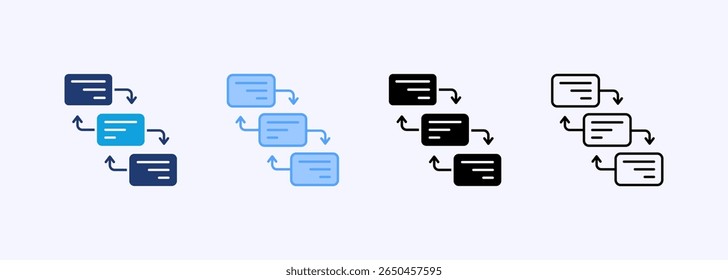 Waterfall Model Icon Set Multiple Style Collection