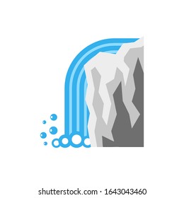 Waterfall of natural vacation abstract vector and logo design.