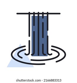 Wasserfall von natürlichen Urlaub Vektor einzelne Symbol. Naturzeichen. Graph Symbol für Reise- und Tourismus Website und Apps Design, Logo, App, UI