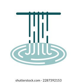 Waterfall of natural vacation vector isolated icon. Nature sign. Graph symbol for travel and tourism web site and apps design, logo, app, UI