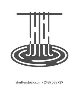 Cascada de Vector natural de vacaciones icono aislado. Signo de Naturaleza. Símbolo gráfico para viajes y turismo Sitio web y App diseño, logotipo, App, UI