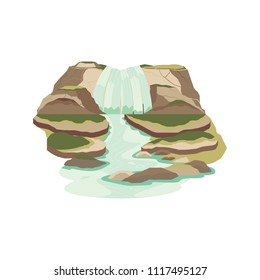 Waterfall Nature Landmark Landscape Vector
