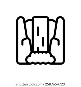 Waterfall Outline Icon. Waterfall Icon