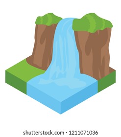 
Waterfall over mountain representing scenery 
