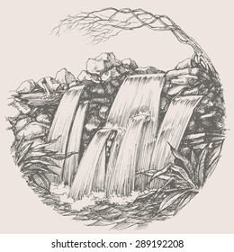 Waterfall round drawing