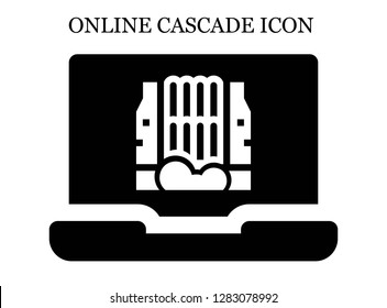 Waterfall search icon. Editable Waterfall search icon for web or mobile.