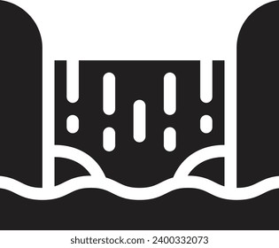 Waterfall single vector line icon