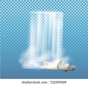 Waterfall with stone element vector illustration