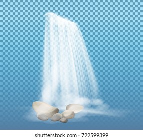 Waterfall with stone element vector illustration