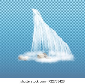 waterfall with stone element vector illustration