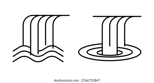 Waterfall symbol icon set. Vector isolated on a white background. Design for apps and the web.