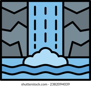 Wasserfall-Vektorsymbol. Kann für Druck-, Mobil- und Web-Anwendungen verwendet werden.