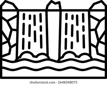 Waterfall vector icon. Can be used for printing, mobile and web applications.