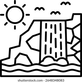 Waterfall vector icon. Can be used for printing, mobile and web applications.