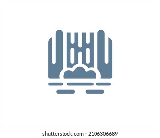 Waterfall vector icon, filled data sign, pictogram condensed on white. Symbol, logo illustration. Perfect pixel vector graphics