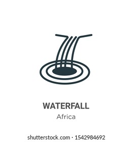 Waterfall vector icon on white background. Flat vector waterfall icon symbol sign from modern africa collection for mobile concept and web apps design.