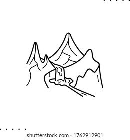 Icono de vector de cascada en contornos 