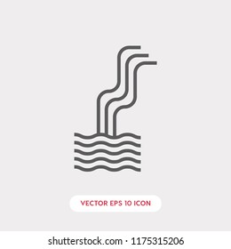 Waterfall vector icon, wave symbol