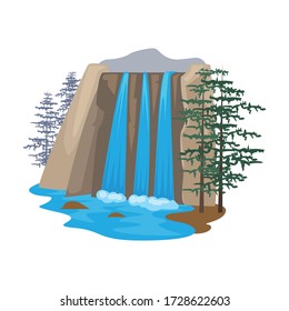 Waterfall vector icon.Cartoon vector icon isolated on white background waterfall.