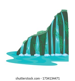Waterfall vector icon.Cartoon vector icon isolated on white background waterfall.
