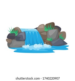 Waterfall vector icon.Cartoon vector icon isolated on white background waterfall.