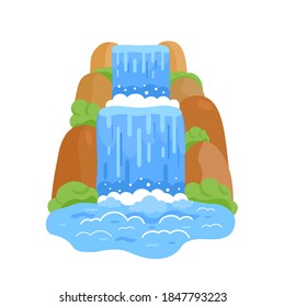 Waterfall vector icon.Cartoon style. Vector flat illustration