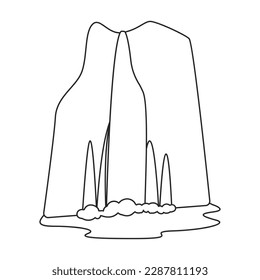 Waterfall vector icon.Outline vector icon isolated on white background waterfall.