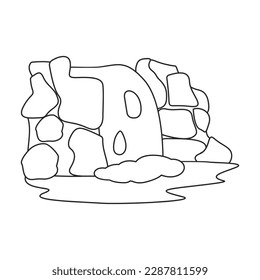 Wasserfall-Vektorsymbol.Umrisslinie Vektorsymbol einzeln auf weißem Hintergrund Wasserfall.