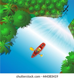 waterfall - vector illustration