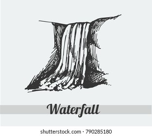 Waterfall. Vector illustration