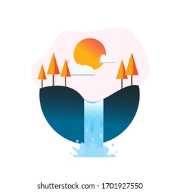 Waterfall vector illustration concept design