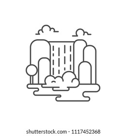 Waterfall vector illustration outline style