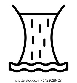 Waterfall Vector Line Icon Design