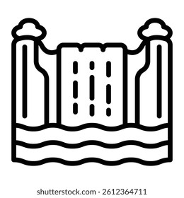 Waterfall Vector Line Icon Design