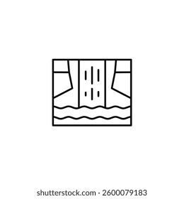 Waterfall vector line icon icons design