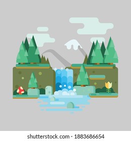 waterfall vector mount river spring