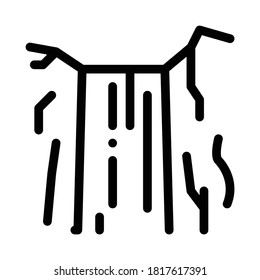 waterfall water falling from mountain icon vector. waterfall water falling from mountain sign. isolated contour symbol illustration
