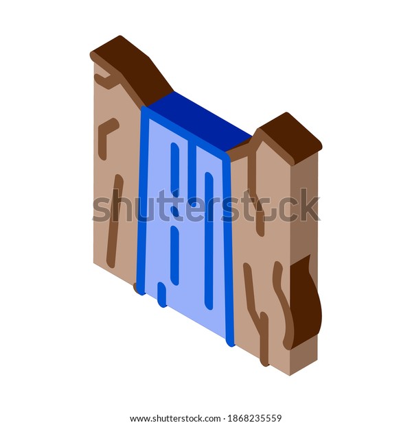 waterfall water falling from mountain icon
vector. isometric waterfall water falling from mountain sign. color
isolated symbol
illustration
