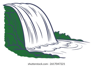 a waterfall White background all shape smooth color