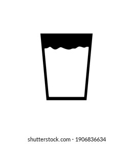 Water-filled glass icon. high quality black style