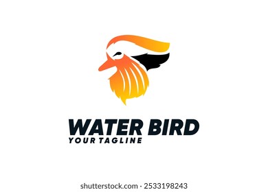 Waterfowl Bird Head Colored Logo Design
