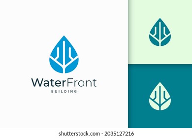Waterfront apartment or property logo modern shape