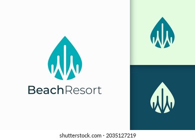 Waterfront apartment or property logo modern shape