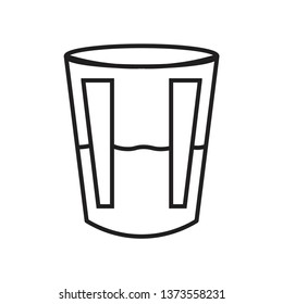 waterglass icon isolated on white background, vector illustration